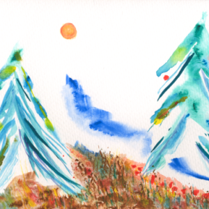 Two Christmas Trees Notecard